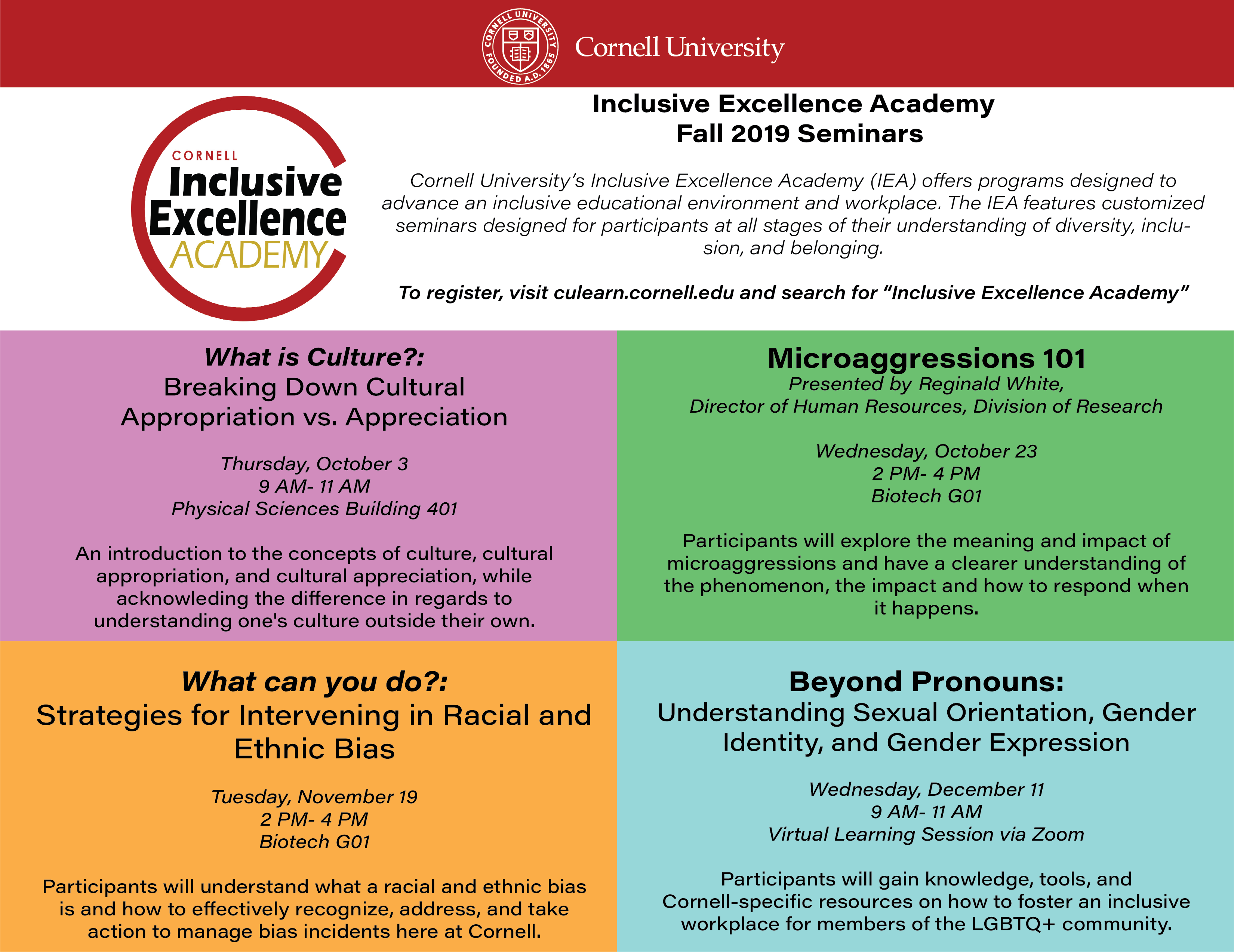 Upcoming Seminars Cornell University Diversity And Inclusion